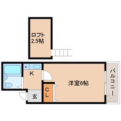 東生駒駅 徒歩10分 3階の物件間取画像